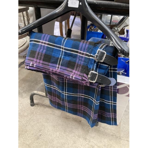 512 - Acrylic and wool Scottish design gents kilt size 50