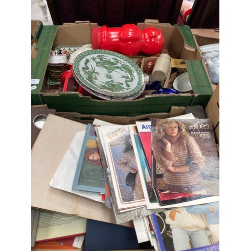 513 - 10 boxes of assorted collectables including figurines, Limoges trinket dish, glass wares including v... 