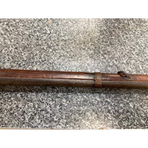 286 - Antique Indian matchlock Toradar musket, overall approx. 170cm long