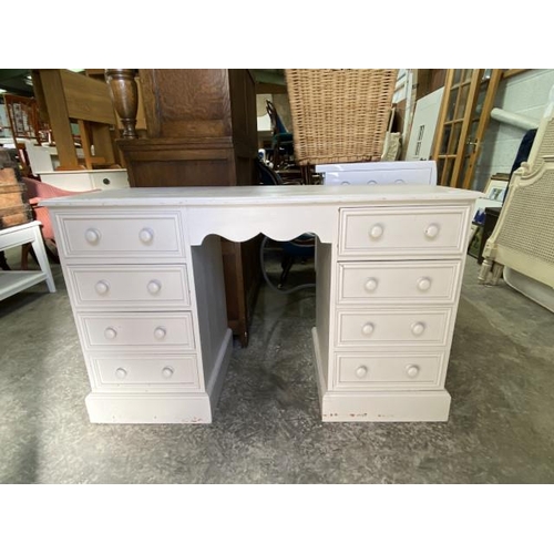 16 - Painted pine dressing table 76H 121W 44D