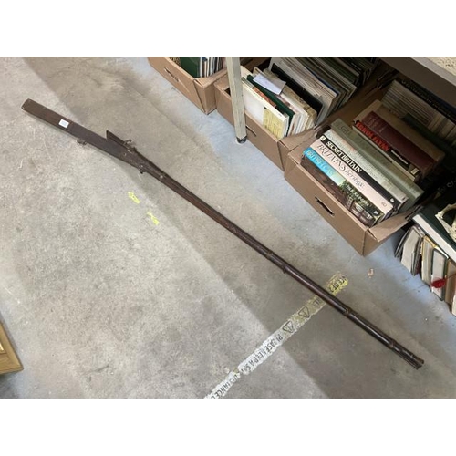 286 - Antique Indian matchlock Toradar musket, overall approx. 170cm long