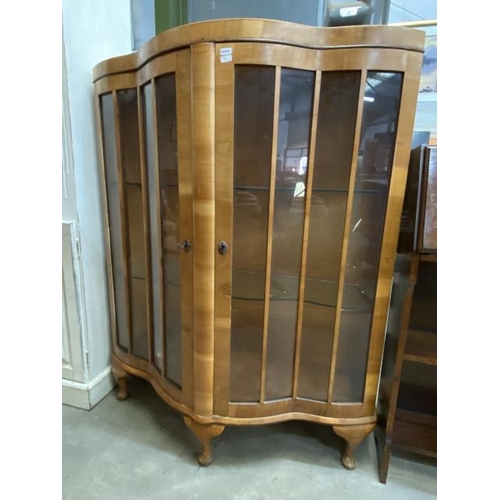 31 - Victorian walnut display cabinet 123H 95W 40D