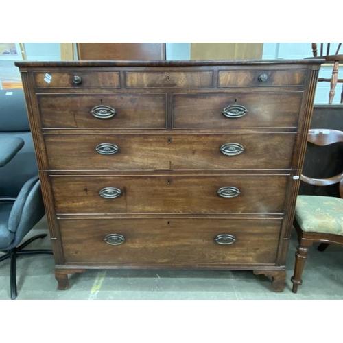 34 - Victorian mahogany chest of drawers 121H 129W 55D (has been cut in two)