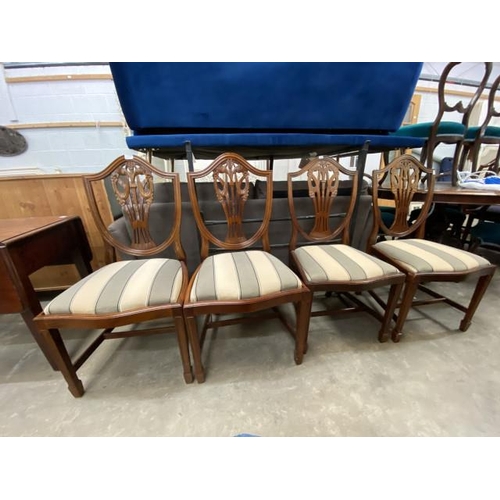 38 - 4 mahogany wheat sheaf dining chairs 98H 51W 48D