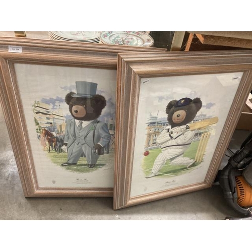 534 - Two framed 'Banker Bear' prints by Dr Braithwaite 54x74cm (Spending The Day At The Races & Playing C... 