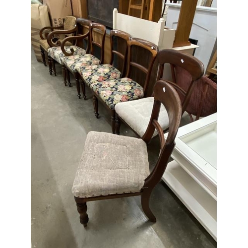 66 - 7 assorted Victorian dining chairs