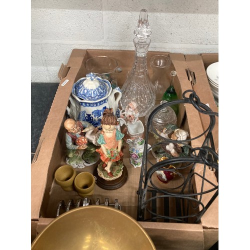 471 - 6 boxes of Tupperware, 5 Waterford crystal glasses, The Viking cast & brass kitchen scales with weig... 