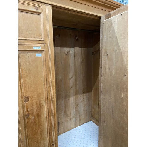 112 - Edwardian pine wardrobe 206H 129W 55D