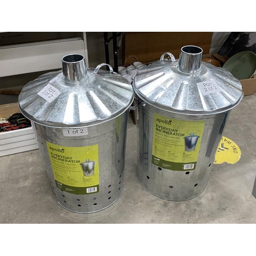 241 - 2x 80L garden incinerators (NEW)