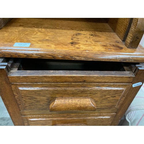 121 - Edwardian oak roll top desk 94H 137W 86D (as found)