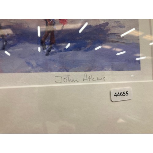 241 - 2 framed pencil signed John Atkins prints 'Market Place, Middleham' 60/100 & one other 60x70cm (Unab... 