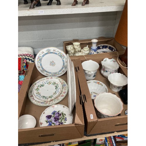 329 - 5 boxes of assorted collectables including Minton 'Marlow', Aynsley 'Cottage Garden', Royal Worceste... 