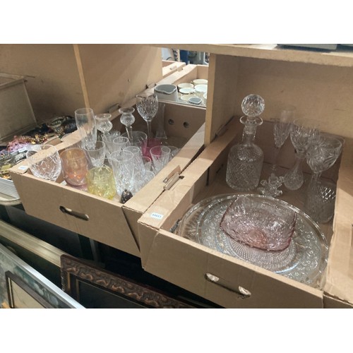 362 - Selection of glassware inc. Royal Brierley glasses, Thomas Webb crystal candle lamp, Stuart crystal ... 