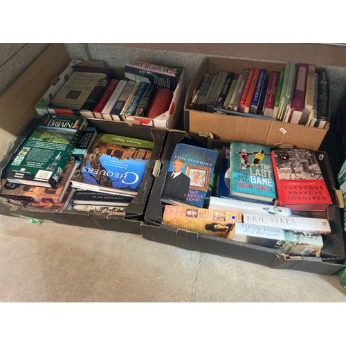 424 - 8 boxes & 1 bag of books inc. cookery, history, biographies etc.