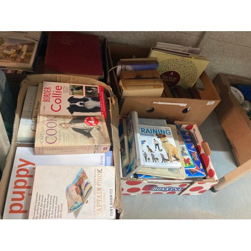 424 - 8 boxes & 1 bag of books inc. cookery, history, biographies etc.