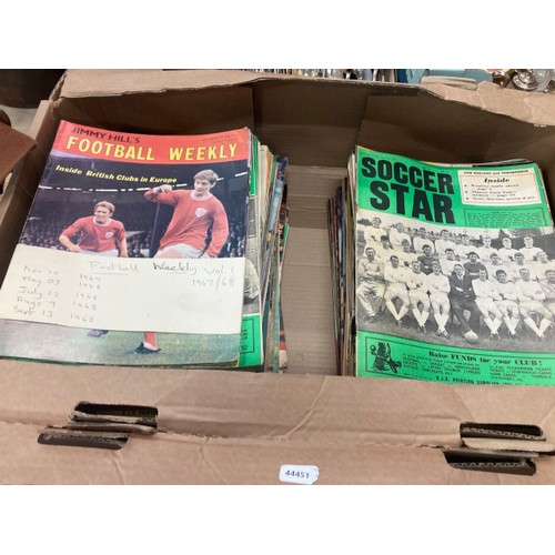 439 - 4 boxes of assorted football magazines including Charles Buchan's Football Monthly 1968-69, large qu... 