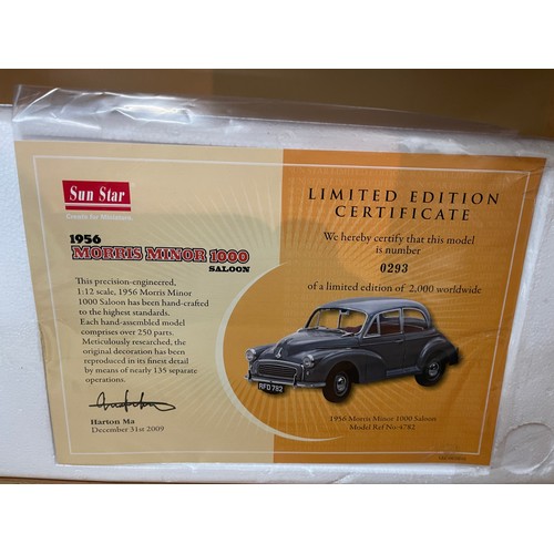 227 - Sun Star 1956 Morris Minor 1000 Saloon and Sun Star 1956  Morris Minor 1000 Saloon with Limited Edit... 