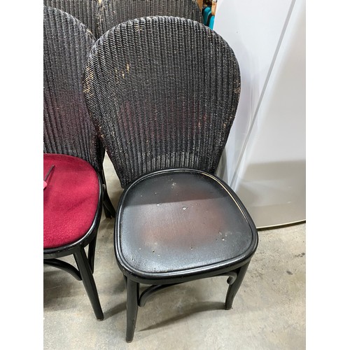 142 - 12 Lloyd Loom bistro chairs 90H 40W