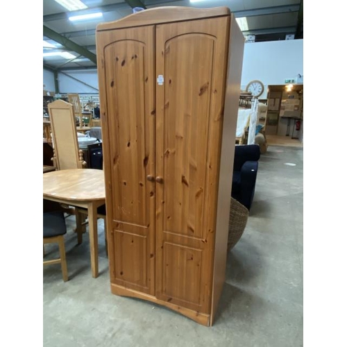 88 - Pine two door wardrobe 194H 82W 50D