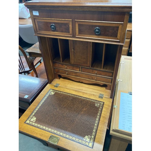 44 - Yew wood secretaire 138H 59W 46D