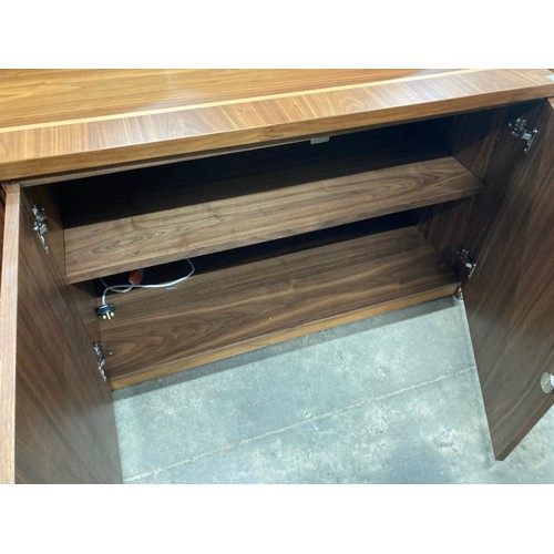 55 - Rosewood effect inlaid four door boardroom sideboard with 4 keys 73H 230W 53D