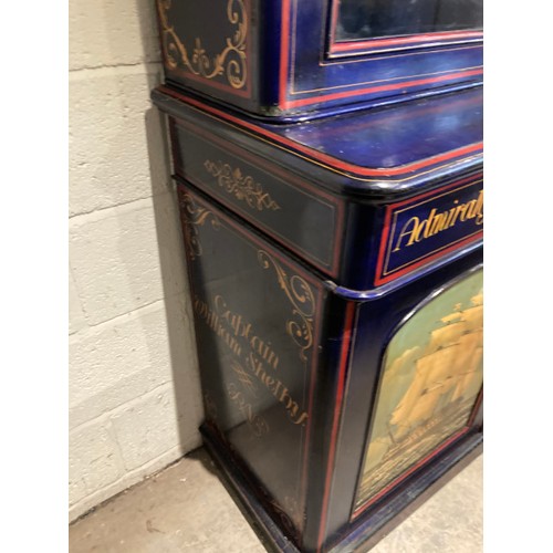 121 - A Victorian hand painted bookcase on cupboard of Naval interest (Admiralty Orders & C, Personal Logs... 