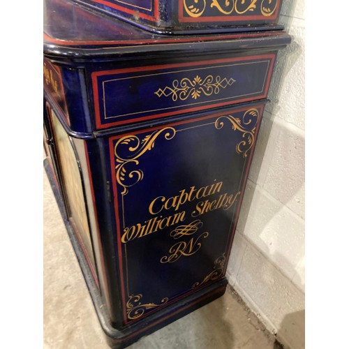 121 - A Victorian hand painted bookcase on cupboard of Naval interest (Admiralty Orders & C, Personal Logs... 