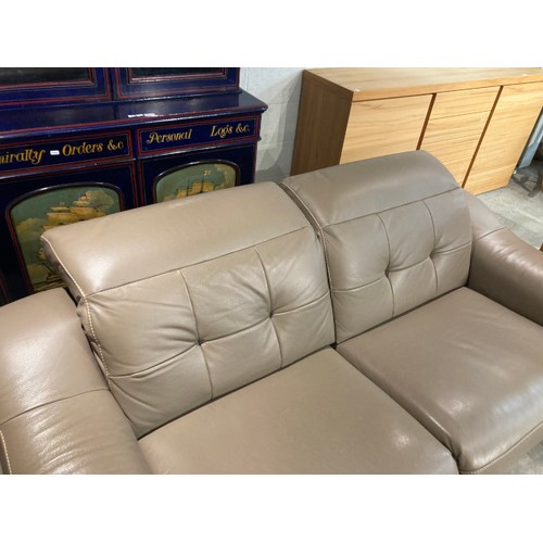 124 - ROM Mink leather electric reclining settee  (in two sections) 85H 200W 100D