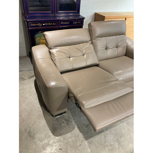 124 - ROM Mink leather electric reclining settee  (in two sections) 85H 200W 100D