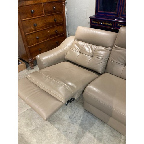 124 - ROM Mink leather electric reclining settee  (in two sections) 85H 200W 100D