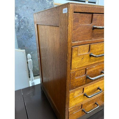 28 - 3 mid century teak banks of filing drawers (each unit 59H 31W 43D)