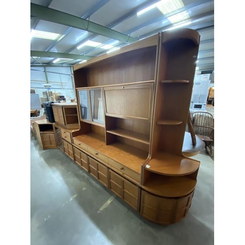 21 - Mid century teak Nathan 'Squares' furniture including a corner cupboard 75H 70W 70D, media cupboard ... 