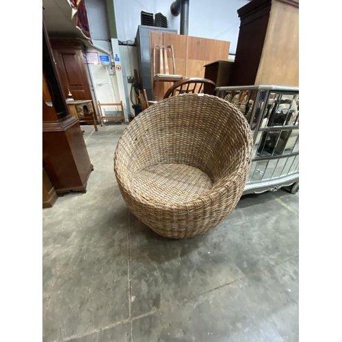 49 - Indonesian rattan tub chair 90H 82W 54D