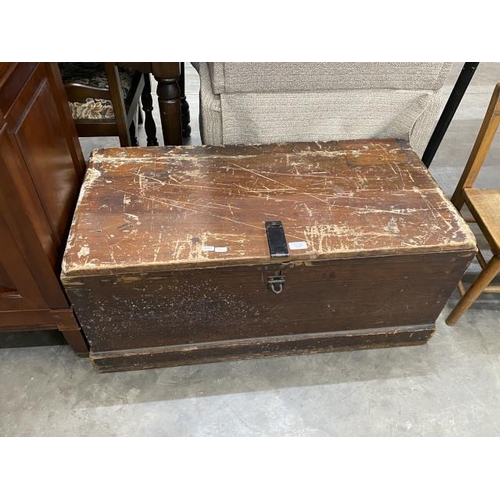 Victorian pine blanket box 40H 90W 44D