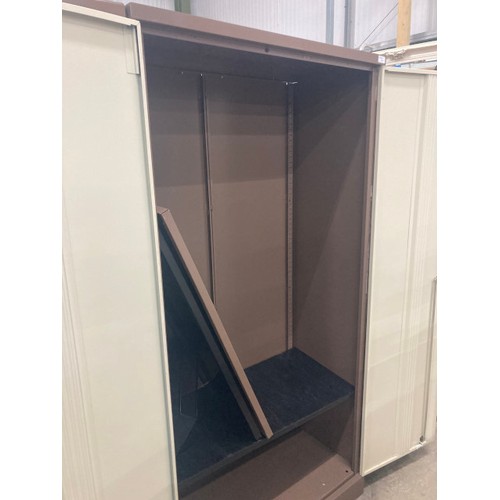 64 - 2 Bisley metal two door cupboards with shelves to the interior (with keys) 180H 91W 46D