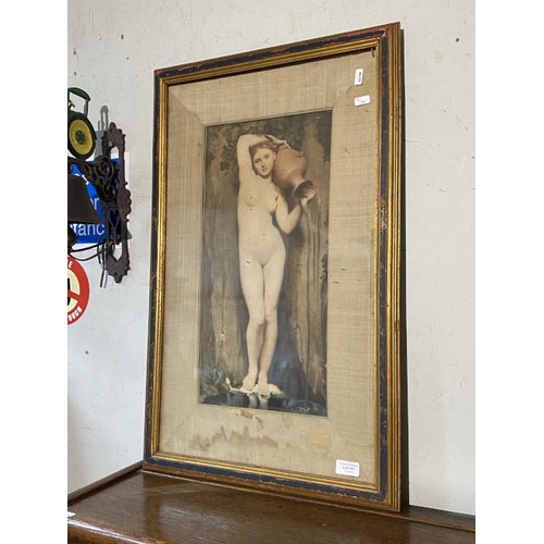 141 - Gilt framed coloured print 'The Source' by Jean Auguste Dominique Ingres 76 x 48cm