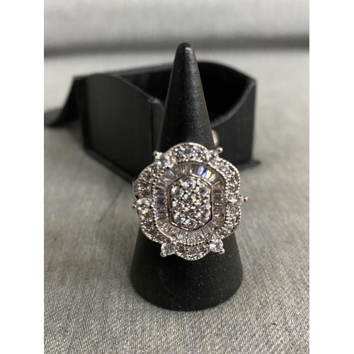 307 - 925 silver ring, size L 1/2