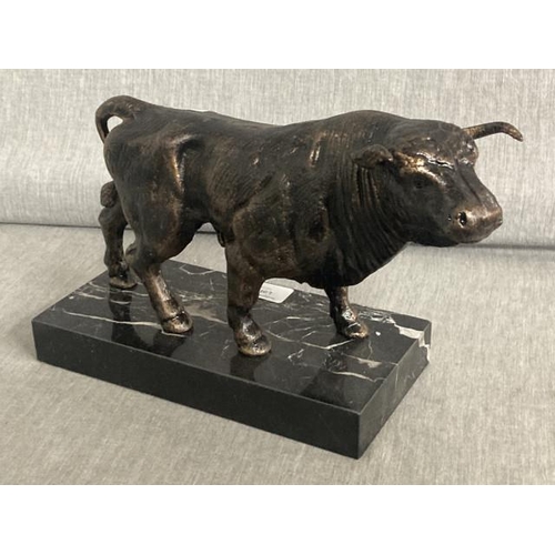 363 - Bull on marble base