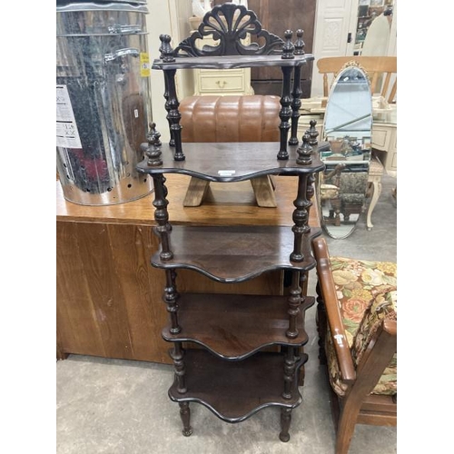 569 - Mahogany 5 tier wot not 138H 54W 30D