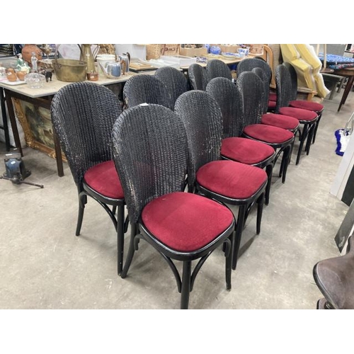 574 - 14 Lloyd Loom bistro chairs 98H 43W