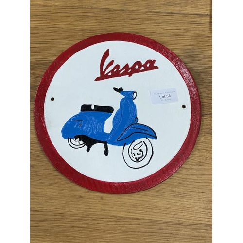 68 - Round Vespa plaque