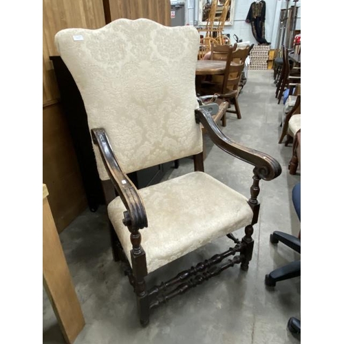 71 - 19th century Italian stained beech armchair 122H 70W 65D