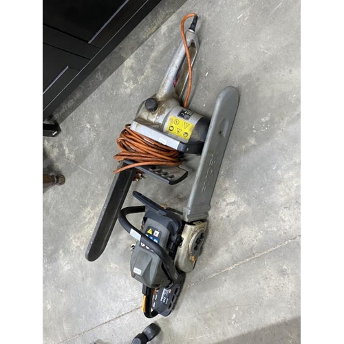 75 - Spear & Jackson SPJCS 1840 240v electric chainsaw and Ryobi RCS3535A petrol chainsaw (both untested)