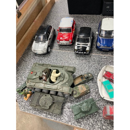 215 - Collection of play worn vehicles inc. Burago, Matchbox, Corgi, Dinky etc.