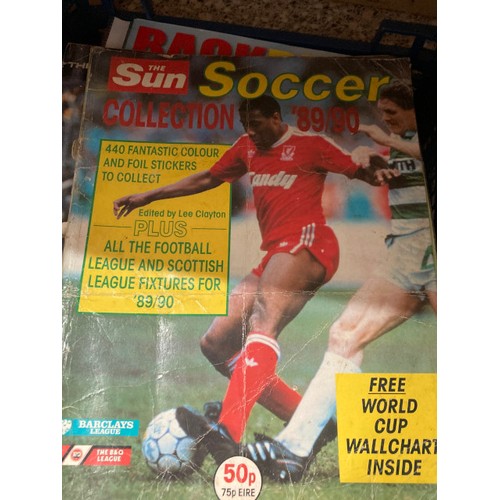 417 - Collection of sticker albums and memorabilia for football, super league, Star Wars etc,  including A... 