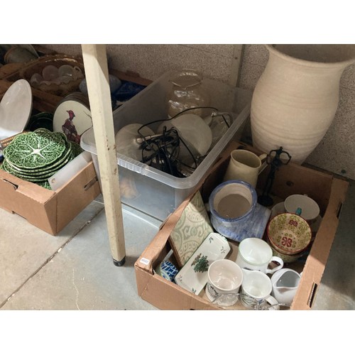 483 - 6 boxes of ceramics, collectables inc. Portmeirion, Lurpak butter dish, Aynsley 'Cottage Garden', ir... 