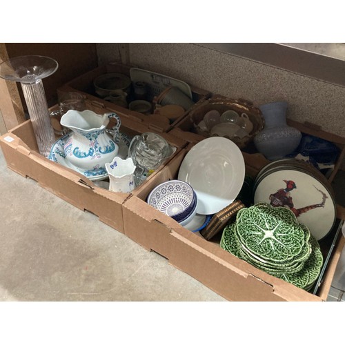 483 - 6 boxes of ceramics, collectables inc. Portmeirion, Lurpak butter dish, Aynsley 'Cottage Garden', ir... 