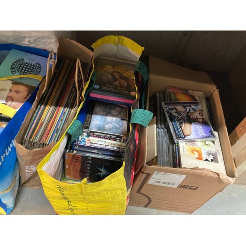 482 - 5 boxes & 11 bags of LP's, CD's & DVD's