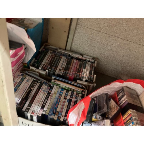 482 - 5 boxes & 11 bags of LP's, CD's & DVD's