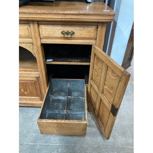 176 - Edwardian oak dresser base 98H 183W 63D